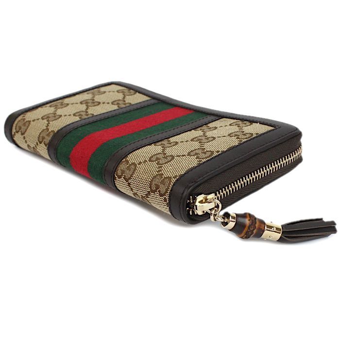 グッチ GUCCI GGキャンバス ブラウン 茶 ラウンドジップ シェリー