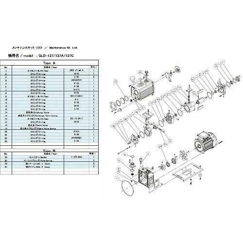 2営業日で発送 アルバック機工 Ulvac Kiko ULVAC GLD-137用メンテナンスキットA GLD137MAINTENANCEKITA 8740