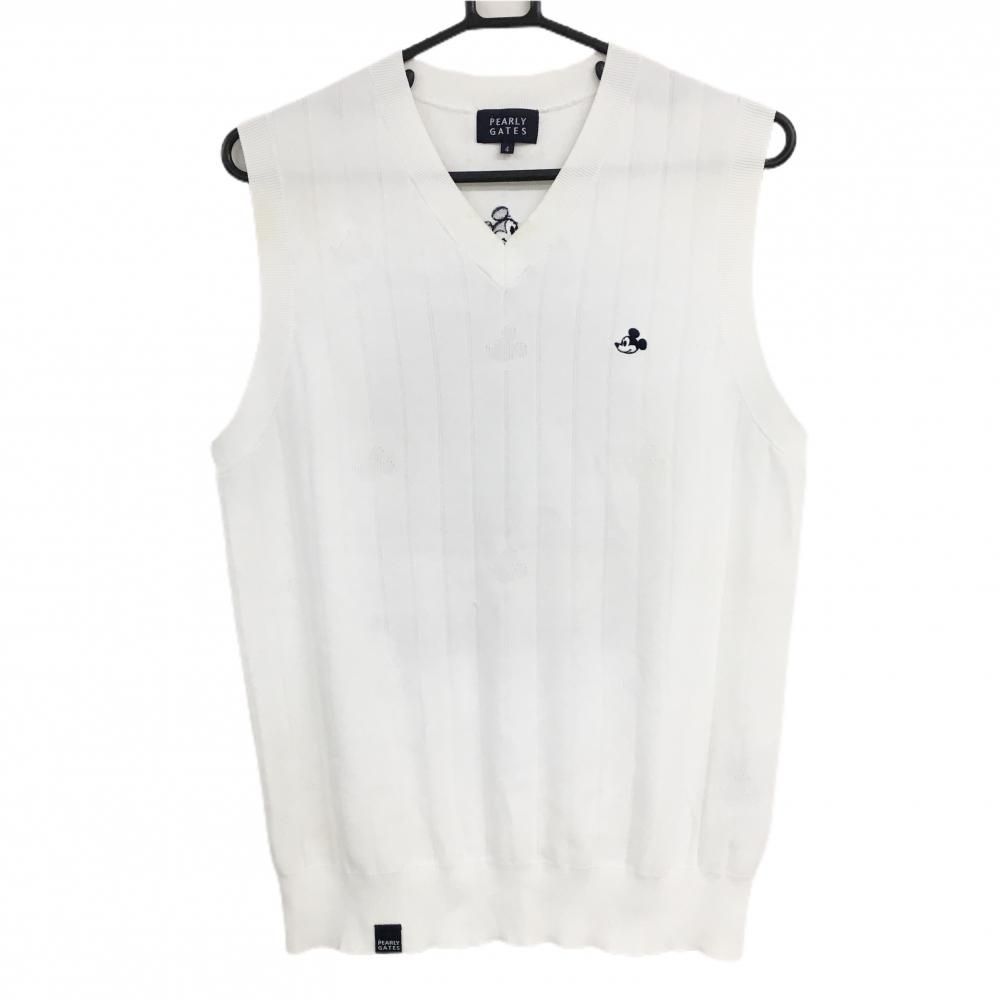 新品 パーリーゲイツ ゴルフ　Vネックベスト/メンズ/4(M)/ホワイト 4[M] スポーツ 新品 パーリーゲイツ ゴルフ Vネックベスト/メンズ/4(M