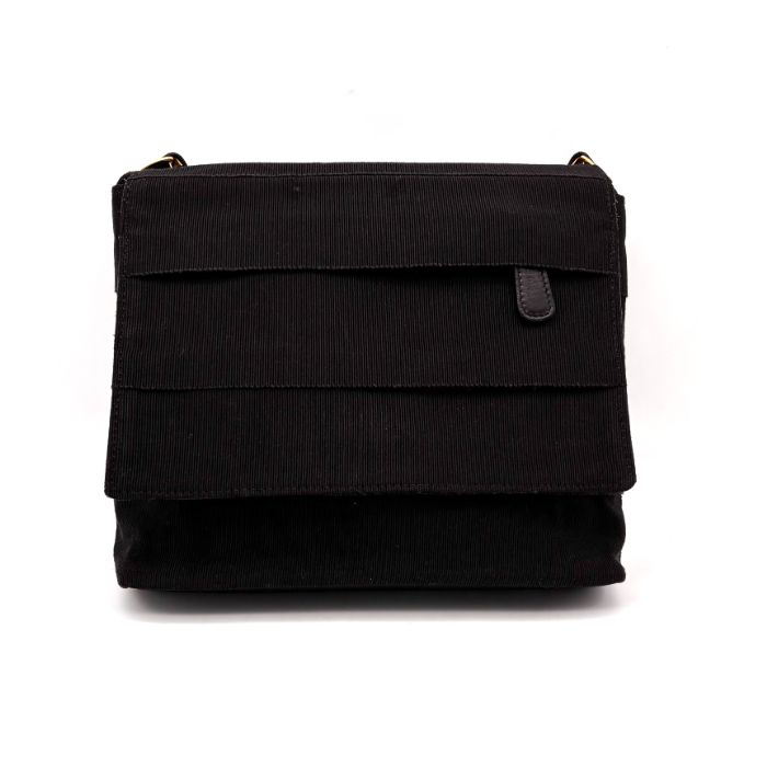 Salvadore Ferragamo サルヴァードーレ フェラガモ ロゴ キャンバス レザー チェーン ショルダー バッグ eH0895A