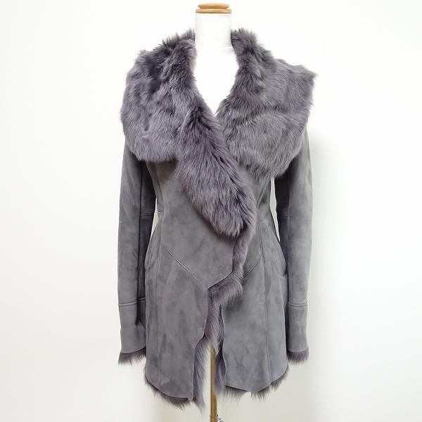 レディース #wnc マーニ MANI コート M グレー系 ラムレザー ムートン 