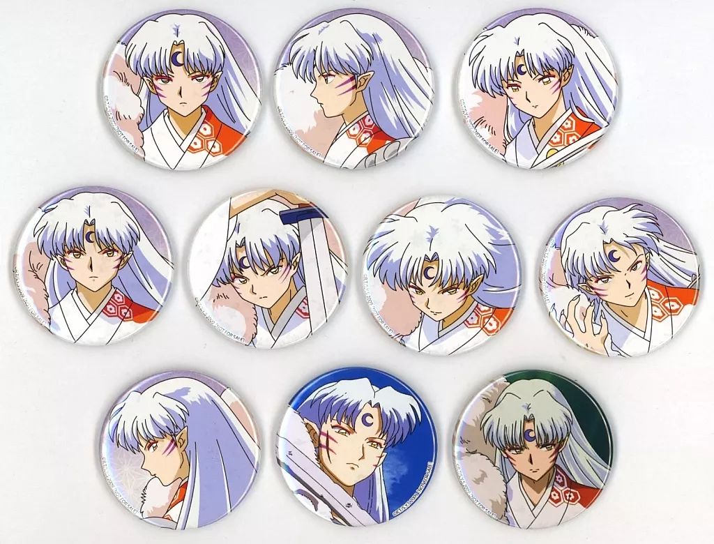 中古】バッジ・ビンズ 殺生丸 缶バッジ10個セット 「犬夜叉 Complete