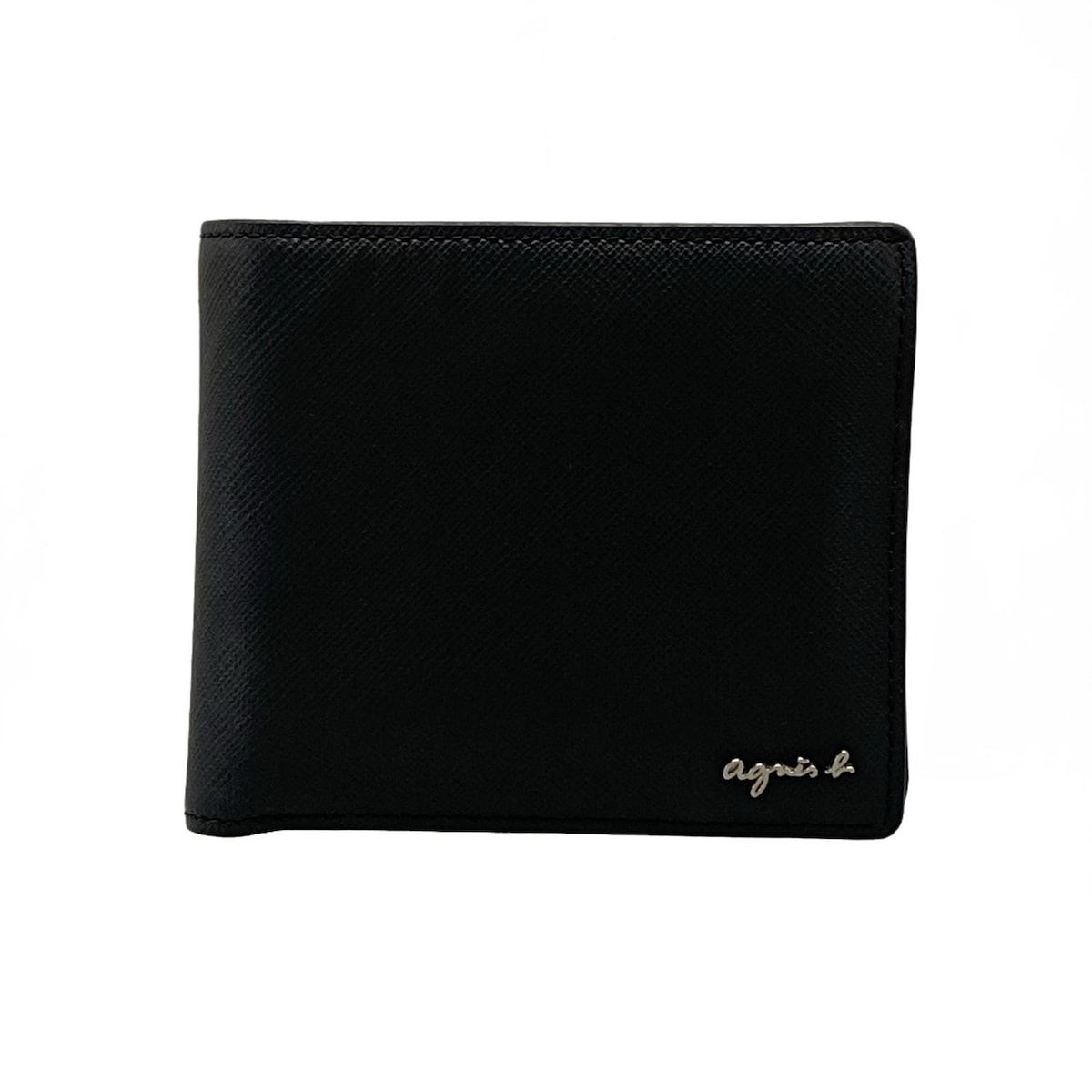 agnes b(アニエスベー) 2つ折り財布美品 - 黒 レザー - メルカリ