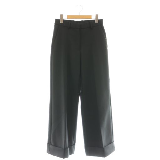 ドリスヴァンノッテン DRIES VAN NOTEN ロールアップワイドスラックスパンツ 34 ブラック ES OS SH