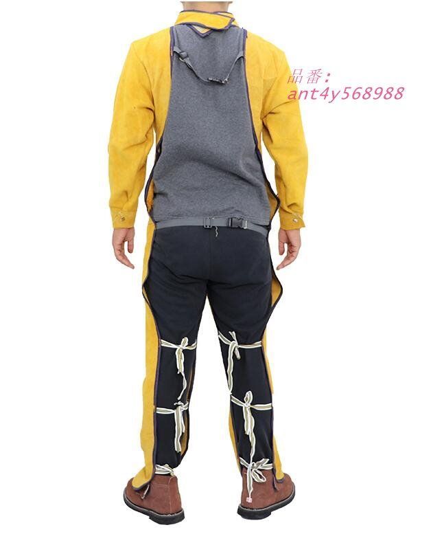 溶接エプロン 牛革 作業エプロン 大判 溶接用エプロン ツールポケット 作業服 耐摩耗 防炎 ネック 電気溶接防護服 耐熱 ant4y568988