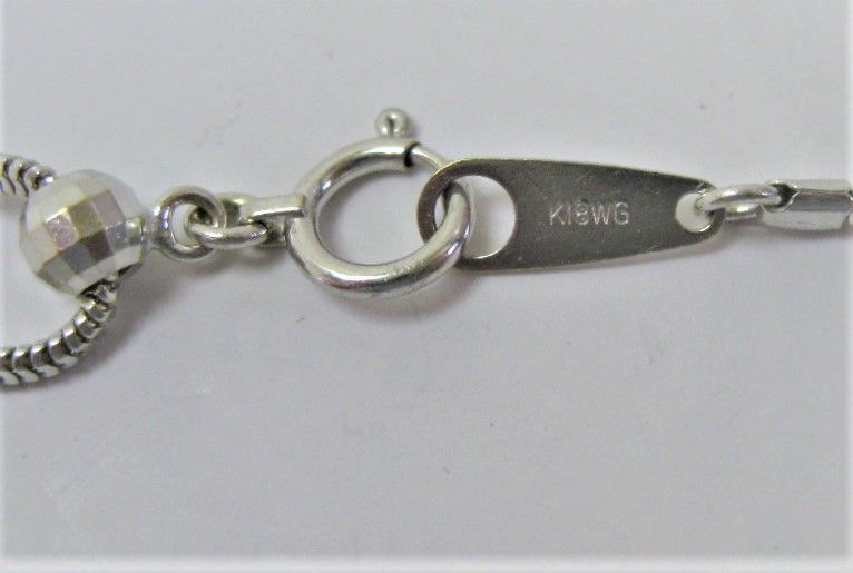 K18WG 18金ホワイトゴールド ネックレス スライド式 ジャバラ型 ...