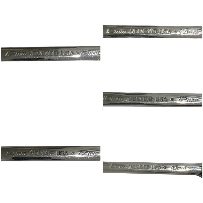 オープンエンドレンチ 5本セット Snap-on スナップオン VOM1719B VOM1417B VOM1214B VOM1012B VOM810B スパナ 工具 22507K107