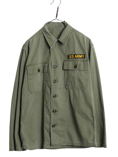 【実物】60s us army ユーティリティシャツOG107 筒袖 軍物　米軍 60S U.S.ARMY OG-107 UTILITYSHIRT【About15 1/2】 | drop by 60s 米軍