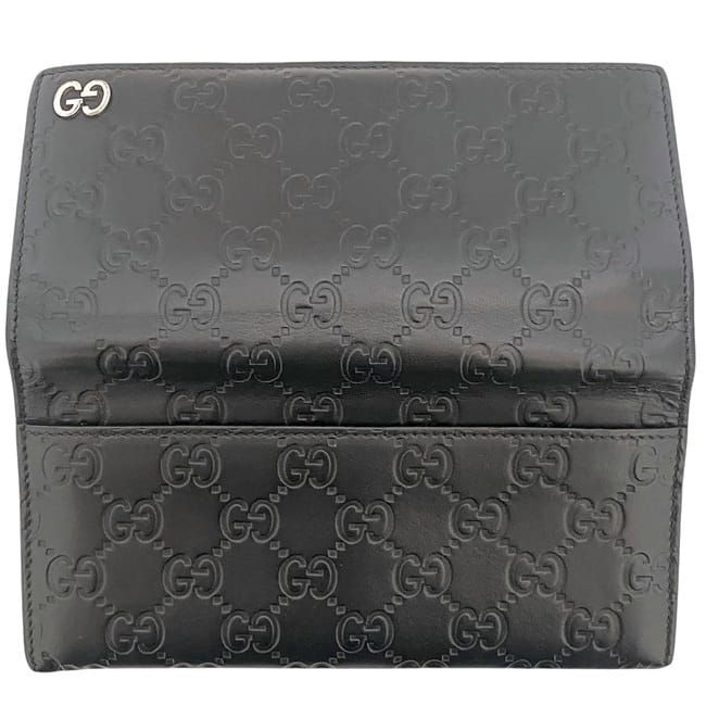 グッチ GUCCI シマ 481727 ブラック 長財布 ショップ 2つ折り財布