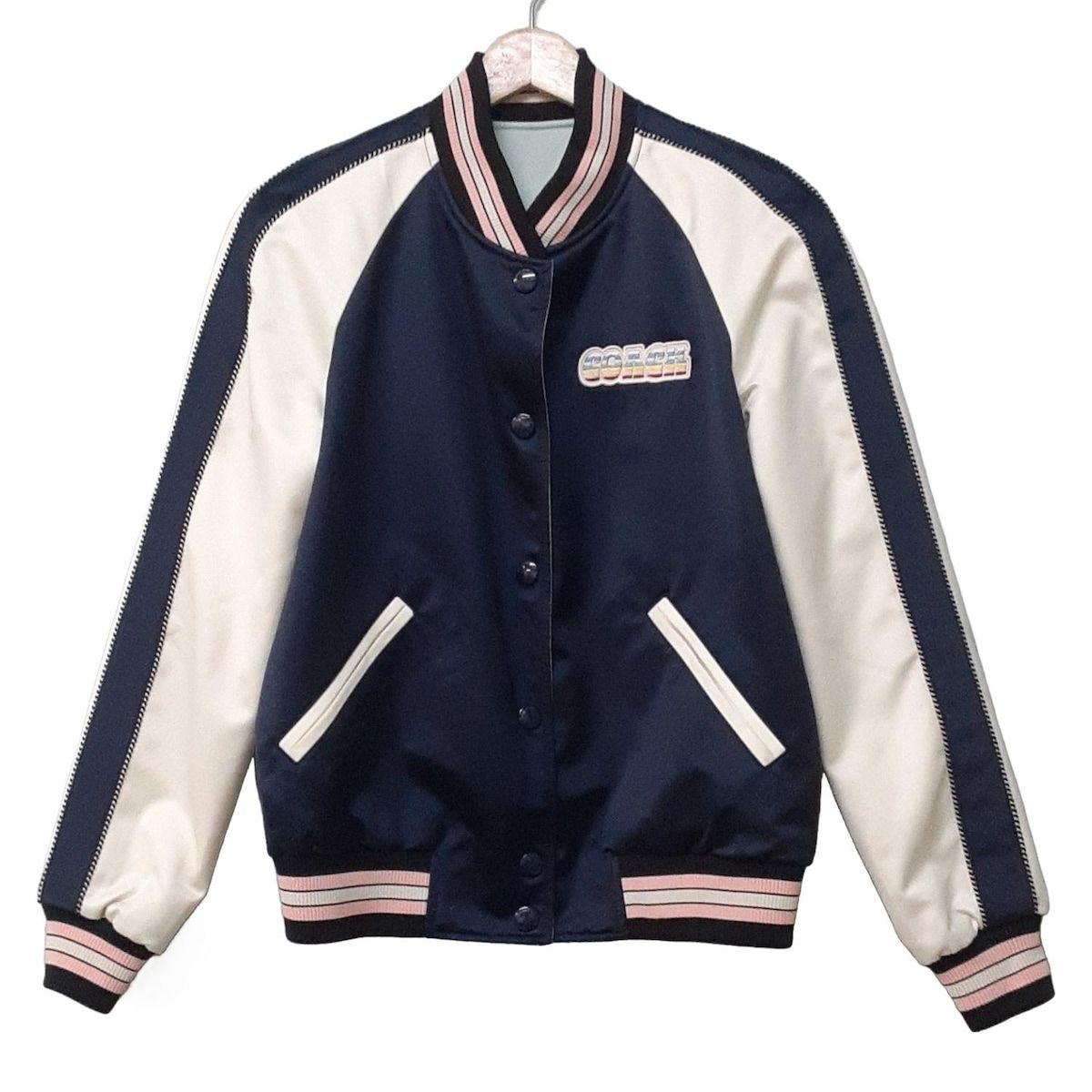 coach コーチ リバーシブル ブルゾン COACH(コーチ) ブルゾン レディース美品 - ネイビー×アイボリー