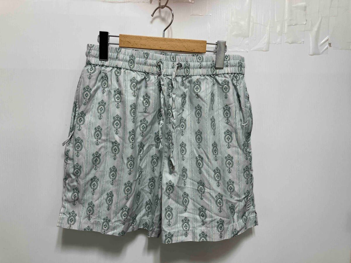 KITH ×KIN ハーフ綿パンツ 総柄 ショートパンツ ライトブルー 22ss 22-032-060-0035-2-0