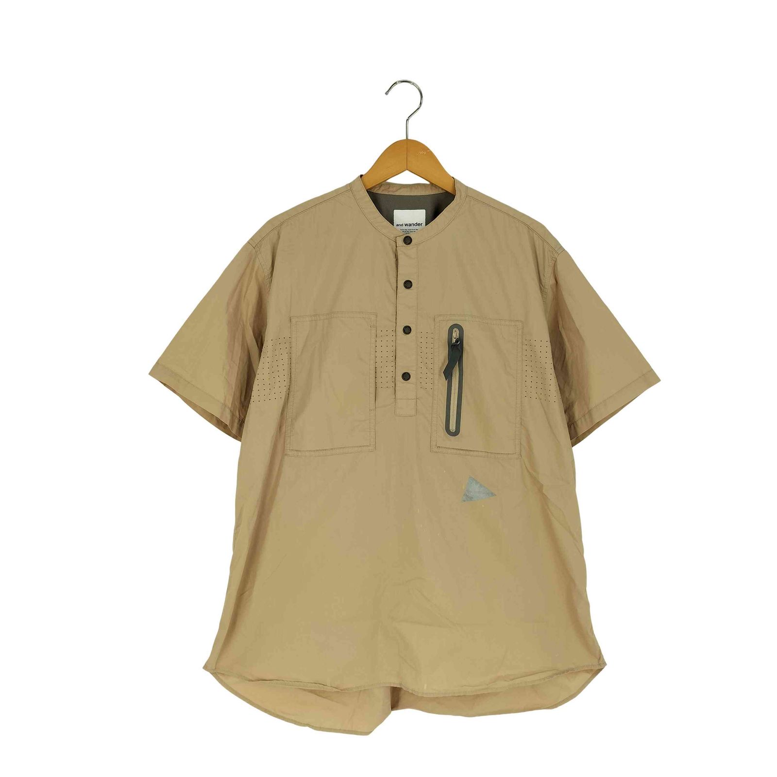 アンドワンダー and wander Laser Hole Over Shirt レーザーホール 