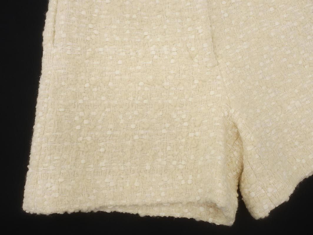 THIRD MAGAZINE サードマガジン mikomori ミコモリ ウール混 ツイード ハイウエスト ショート パンツ size3 オフホワイト ◎レディース