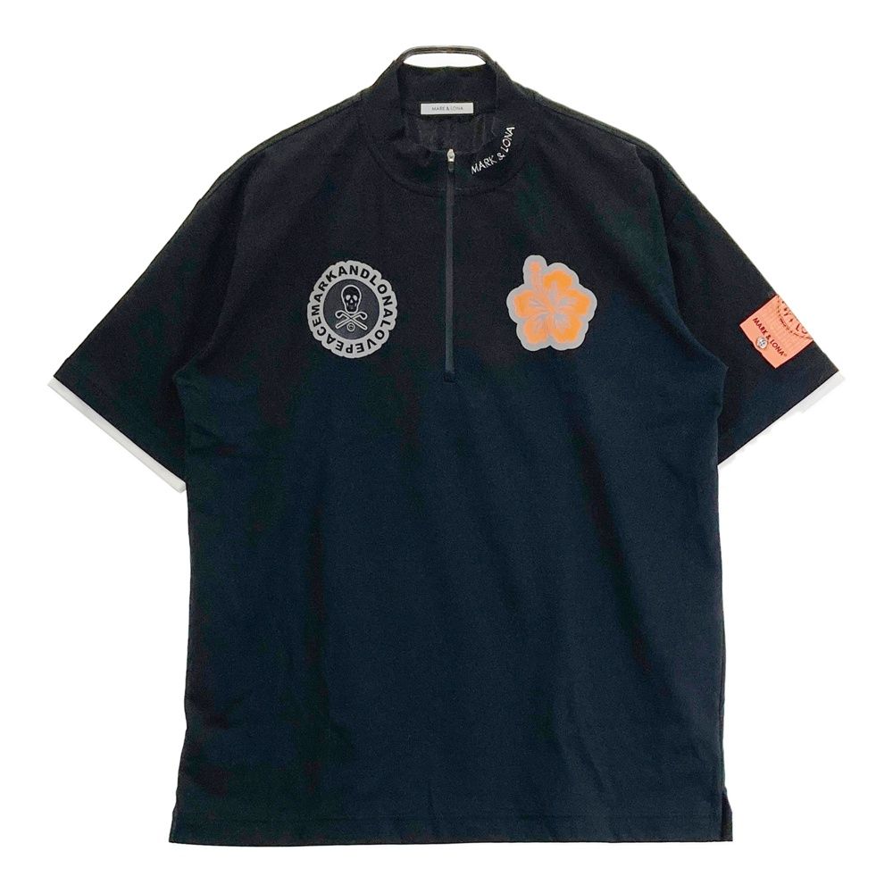 サイズ 50 MARK-LONA マークアンドロナ ハーフジップ 半袖Tシャツ ブラック系 240101533039 ゴルフウェア メンズ ストスト
