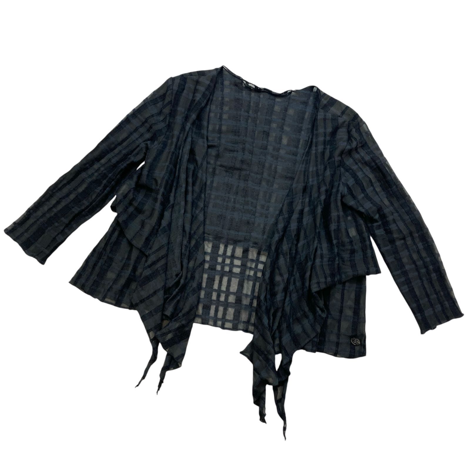 CHANEL シャネル シアー チェック カーディガン ココマークボタン 06P P28821V18441 ブラック コットン シルク PAWNSHOPRiZ パウンショップリズ