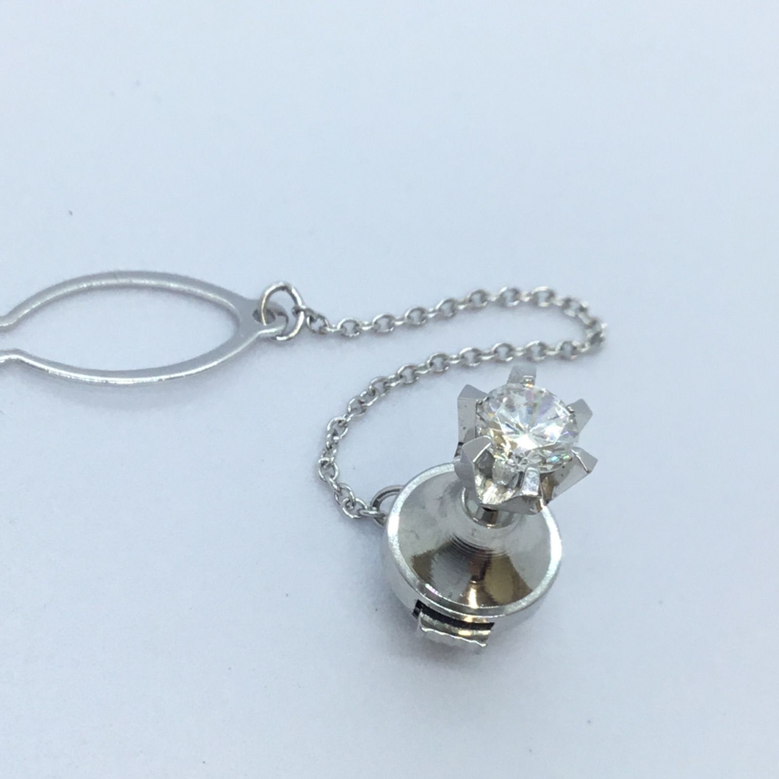 ♪ 美品 ♪🔶未使用品 CZダイヤ タイタック ／ シルバー製品