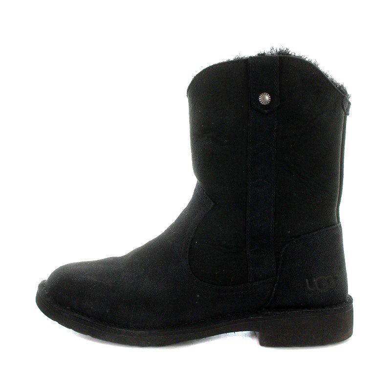 状態良好 UGG アグ ショートブーツ ブラック 黒 24cm - ブーツ