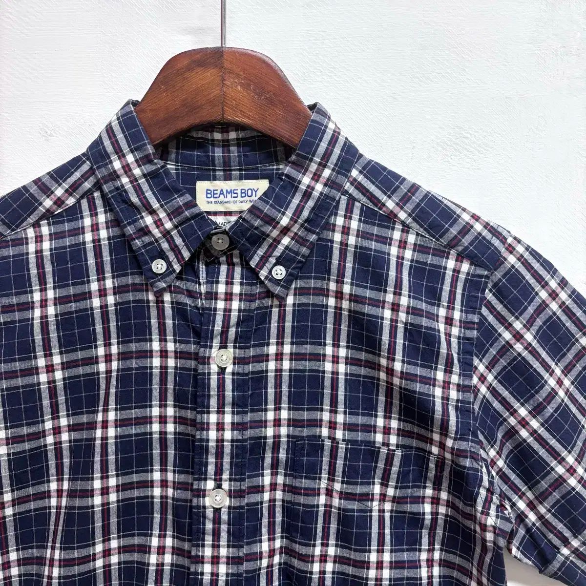 BEAMS BOY BEAMS BOY ネイビー チェック シャツ beams boy リネン
