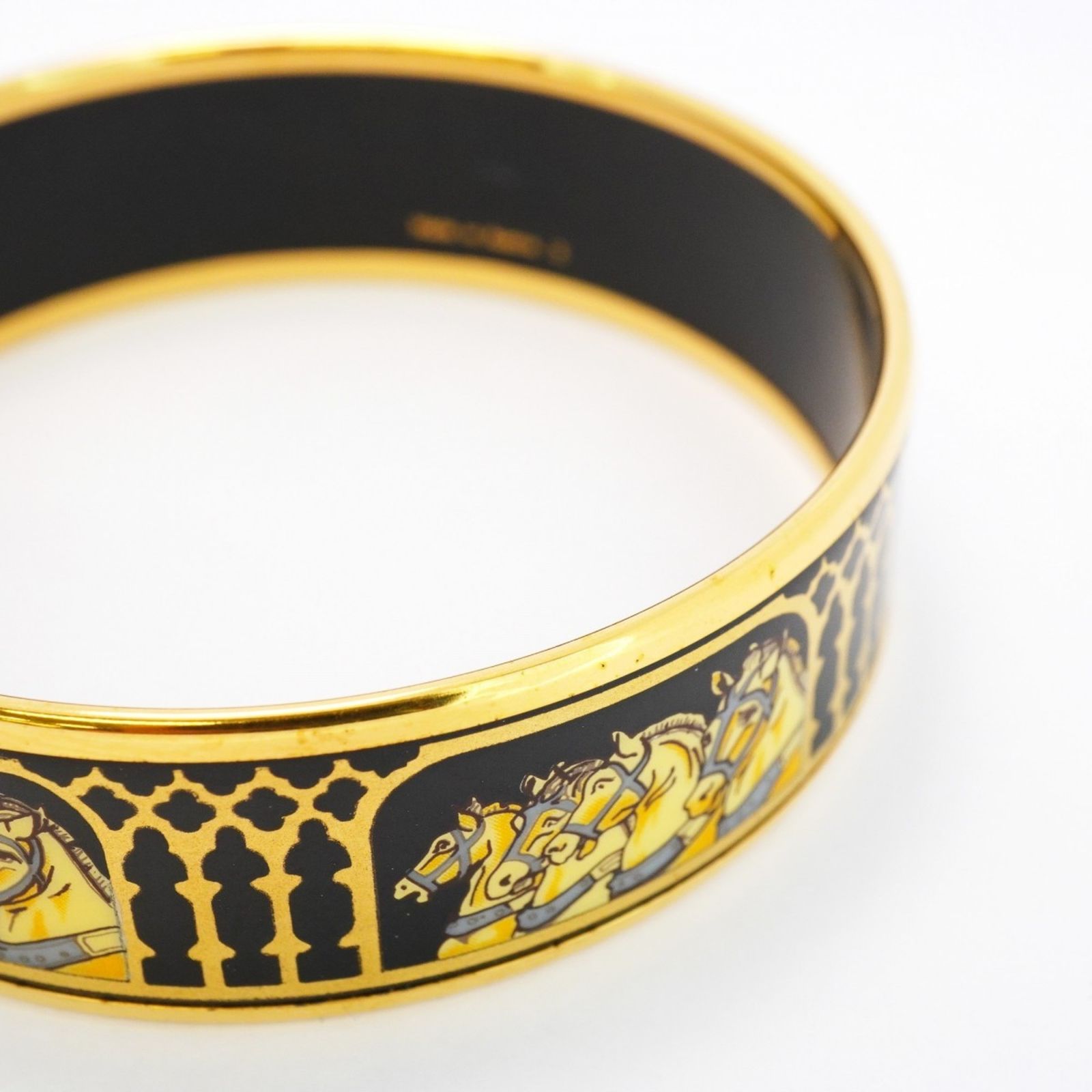 エルメス(Hermes) エルメス バングル エマイユGM 馬モチーフ GPメッキ