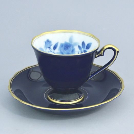 香蘭社 サムシングブルー ペアコーヒーカップ&ソーサーセット 40  