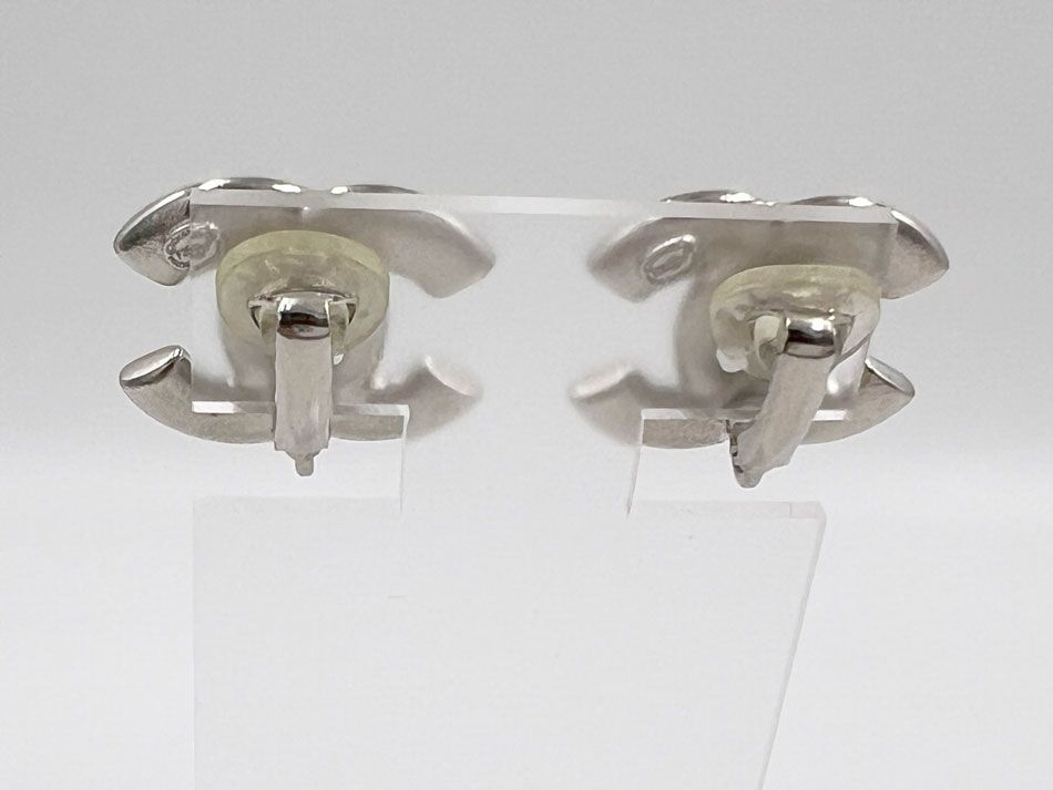 CHANEL シャネル イヤリング スター 星 ストーン CCマーク シルバー金具 P25P 超