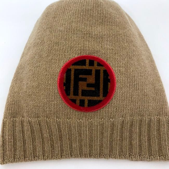 フェンディ ニット帽 ブラウン ベージュ ズッカ FXQ538 帽子 未使用