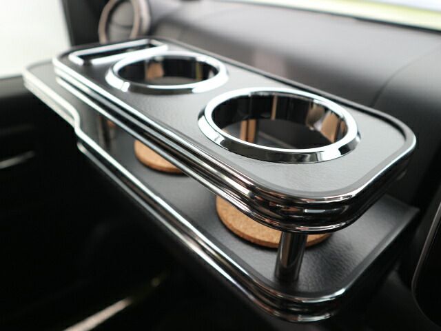 売り切り! JB64Wジムニー 18 7～ フロントテーブル レザーブラック BKｘフルメッキ 携帯左 BRIGHTFACE_UK