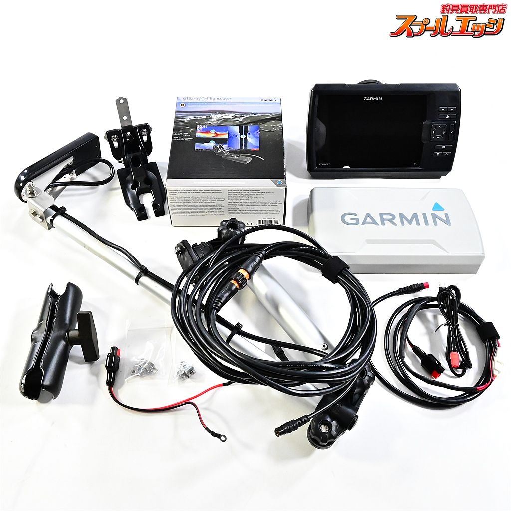 ガーミン ストライカー7SV 日本語版 振動子GT52HW-TM-振動子ポール-モバイルバッテリー電源用タイプC-12V充電器付 K_100 e07600