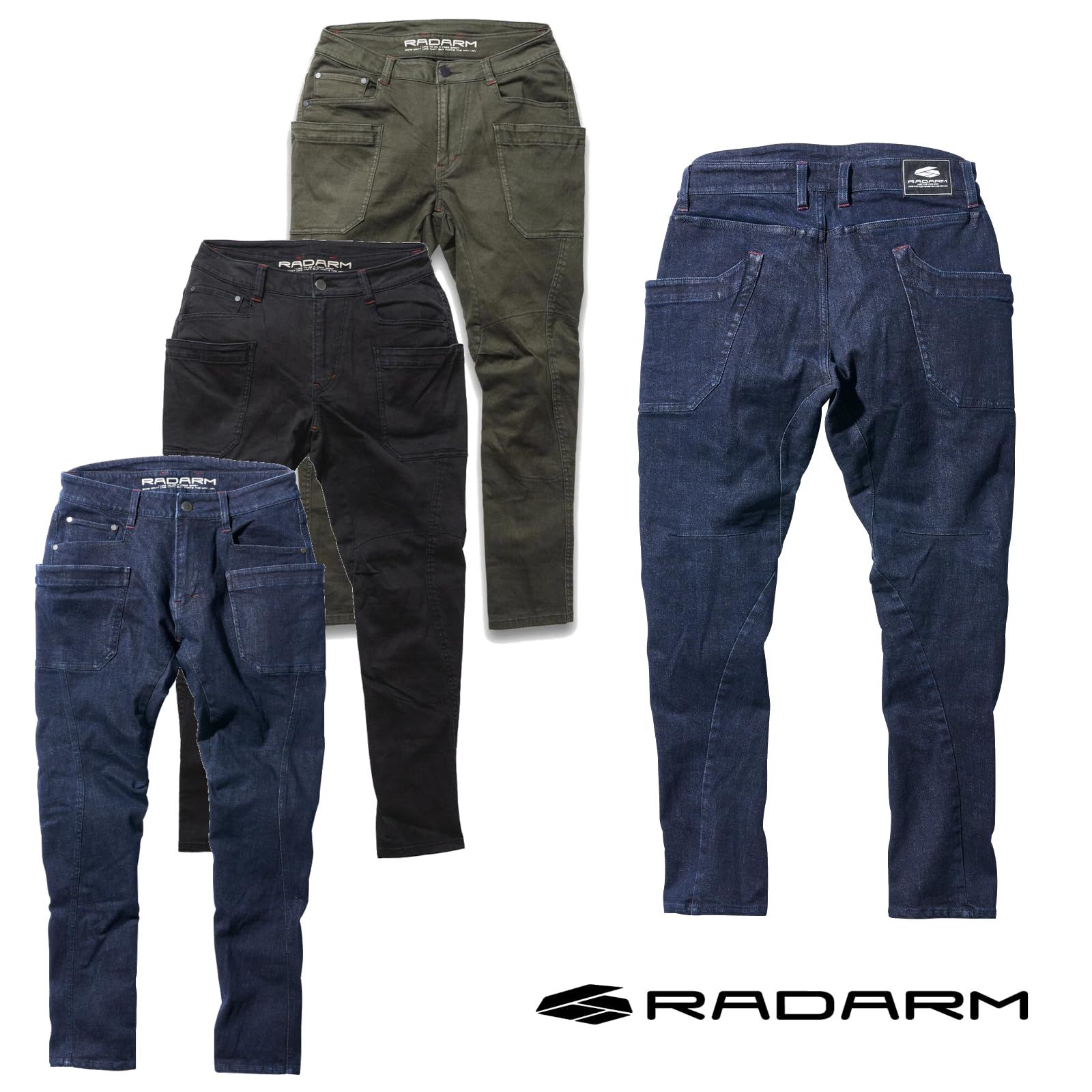 RD-904 春夏秋 パンツ バイク用 プロテクター付 膝 CE規格レベル1 ライディングキャンプパンツ ストレッチ ラダーム RADARM 山城 yamashiro