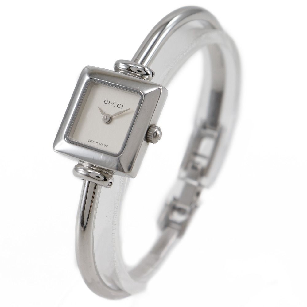 GUCCI グッチ 1900L ステンレススチール クオーツ アナログ表示 レディース シルバー文字盤 腕時計