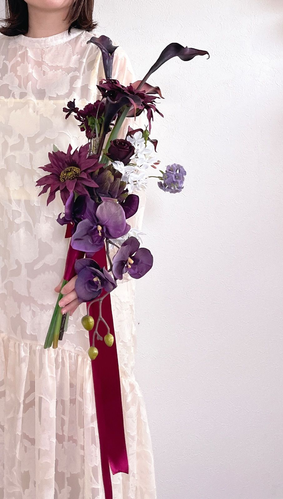 ブライダルブーケ ラン カラー ピンク パープル ピンク オレンジ