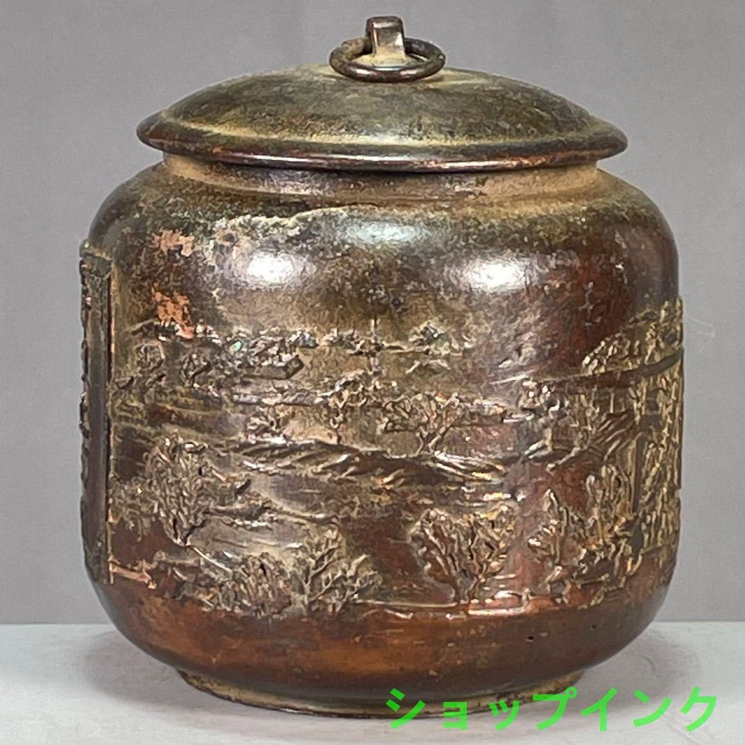 銅器 清明上河図茶壺 茶道具 香道具 装飾品 工芸品 置物 - メルカリ