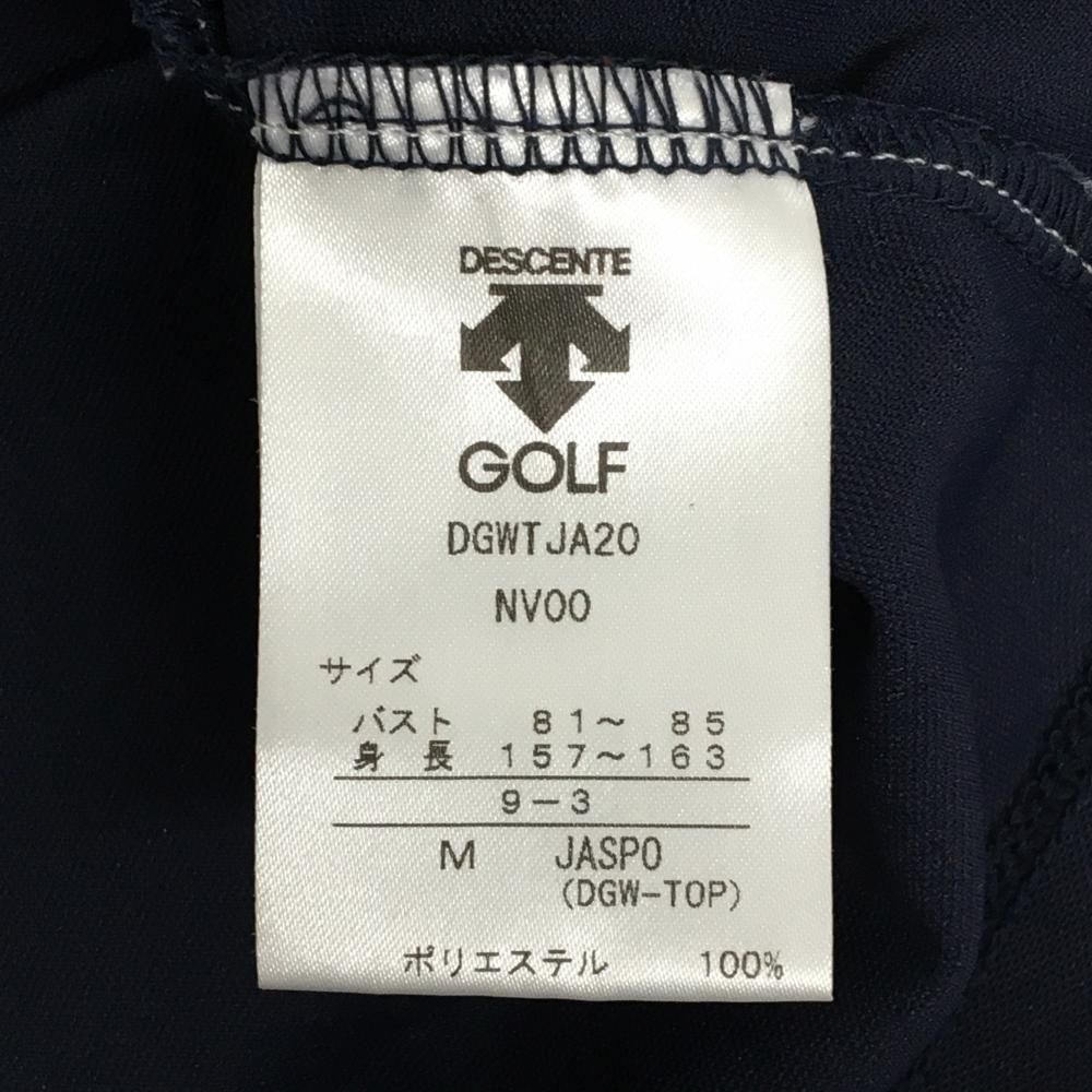 美品】デサントゴルフ ノースリーブポロシャツ ネイビー×ブルー
