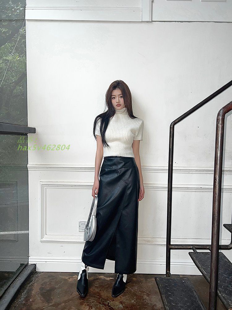 レザーロングスカート韓国ファッ hax5v462804