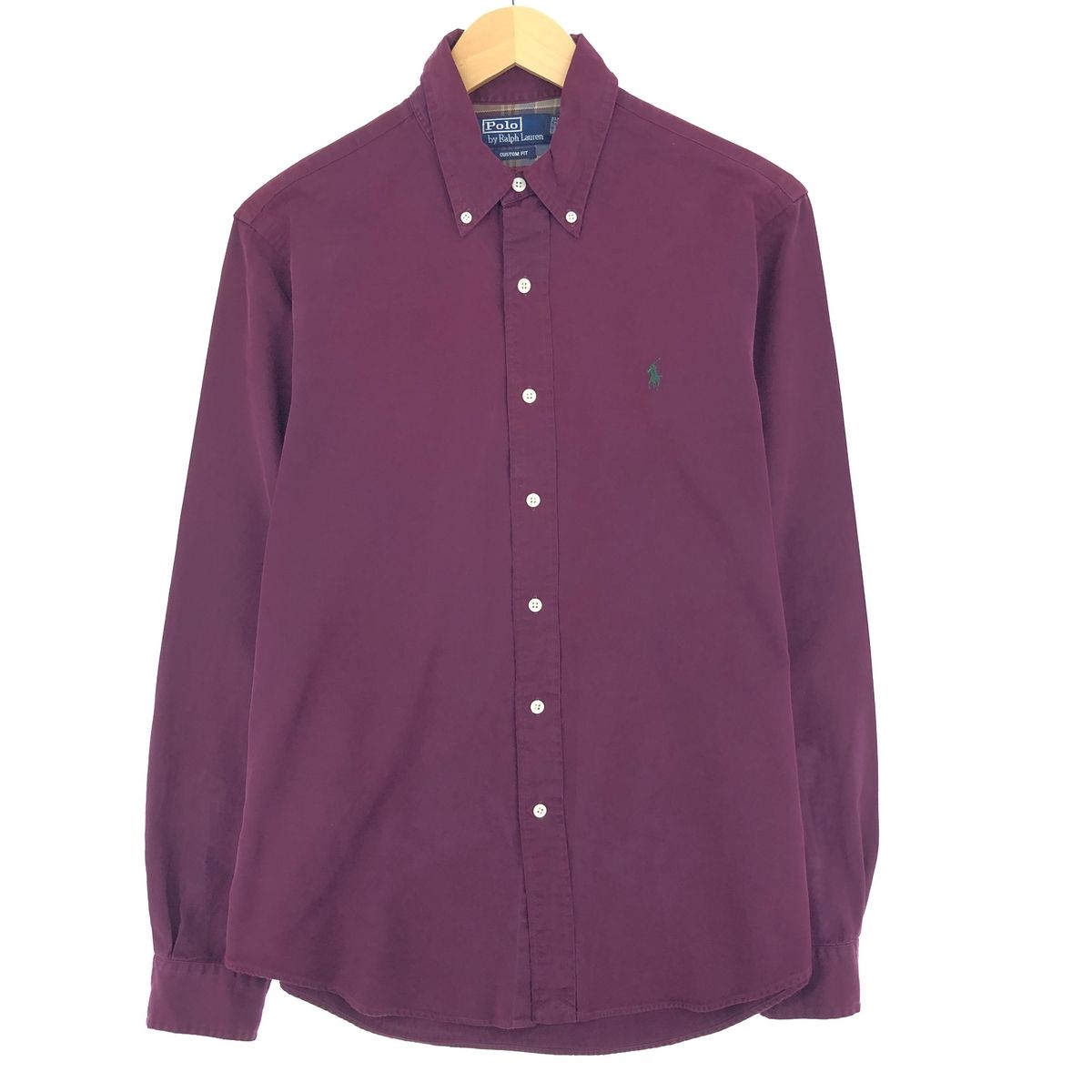 古着 ラルフローレン Ralph Lauren POLO by Ralph Lauren CUSTOM FIT 長袖 ボタンダウンシャツ メンズM/eaa444314