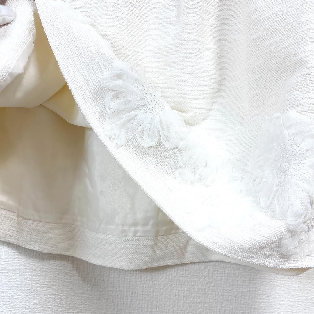 タグ付き♥品 TO BE CHIC ひざ丈スカート シャギー 42 白 NICORILABO_COM