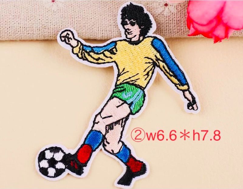 サッカー選手アイロンワッペン 6枚セット 刺繍ワッペン サッカー