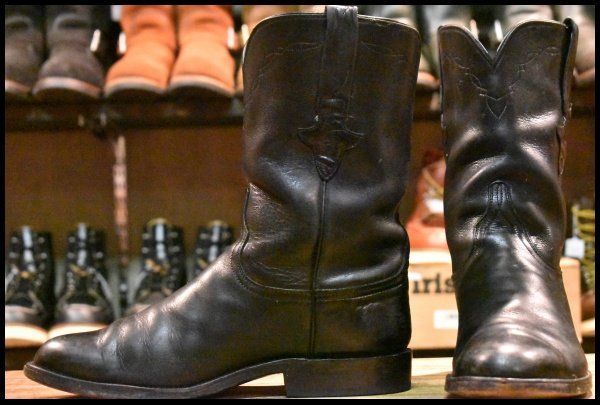 8E Lucchese ルケーシー ウエスタンブーツ L0407 ブラック 黒 プルオン ローパー リオス ブーツ HOPESMORE FE507