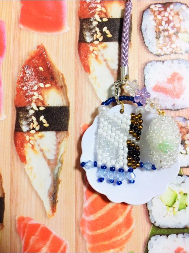 お寿司 ５種類 ミニチュア ストラップ フェイクフード ビーズ