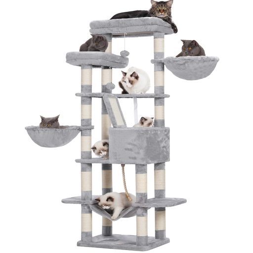 Heyblyキャットタワー大きな猫や多頭飼い超スリム据え置き型省
