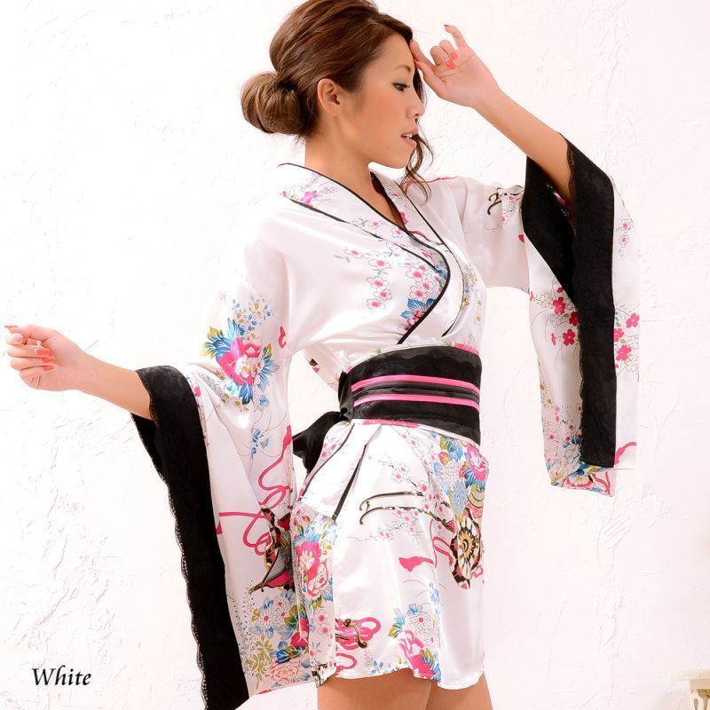 ラブリッチ♡キャバドレス　花魁　ミニ着物　フリーサイズ Amazon.co.jp: [LoveRich] ラブリッチ サテン和柄花魁ミニ着物