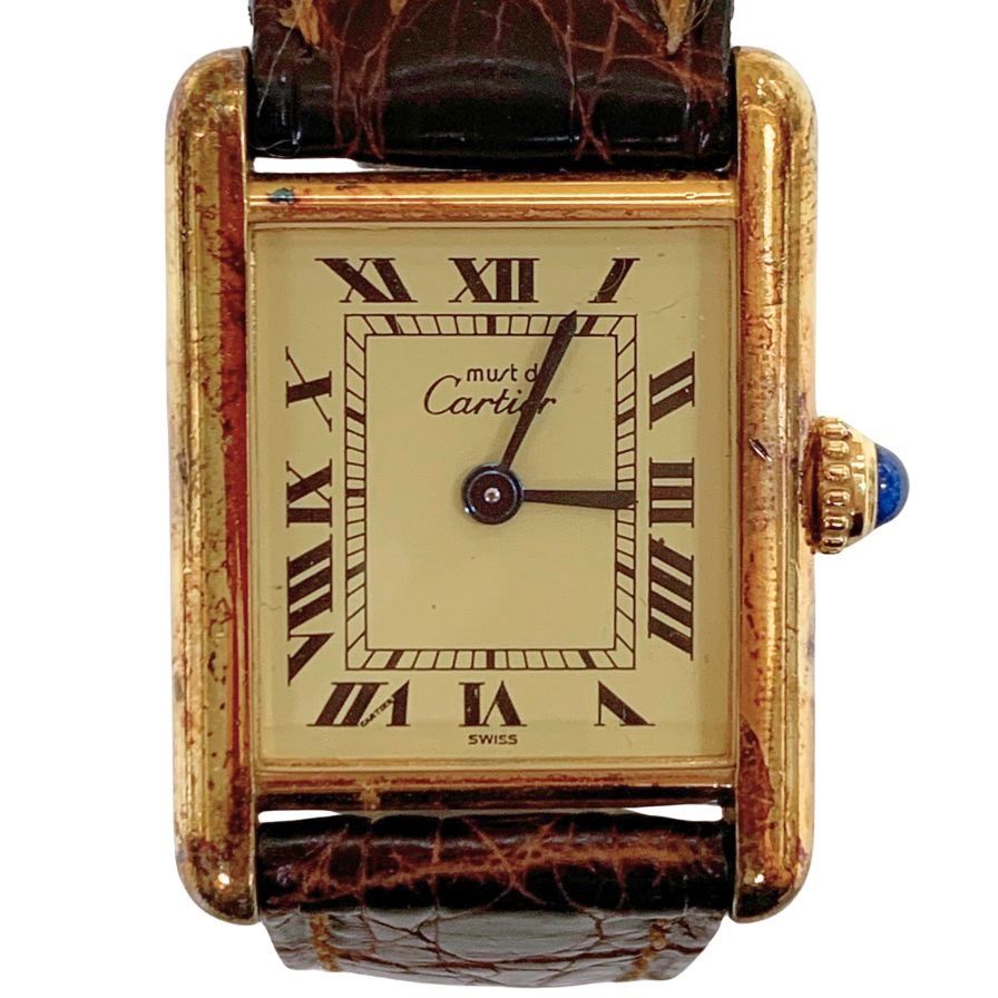 カルティエ 腕時計 マストタンク ヴェルメイユ 925刻印 白文字盤 AFI4