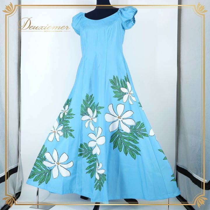 フラダンス 衣装 ワンピース ドレス オーシャンブルーバード Ocean