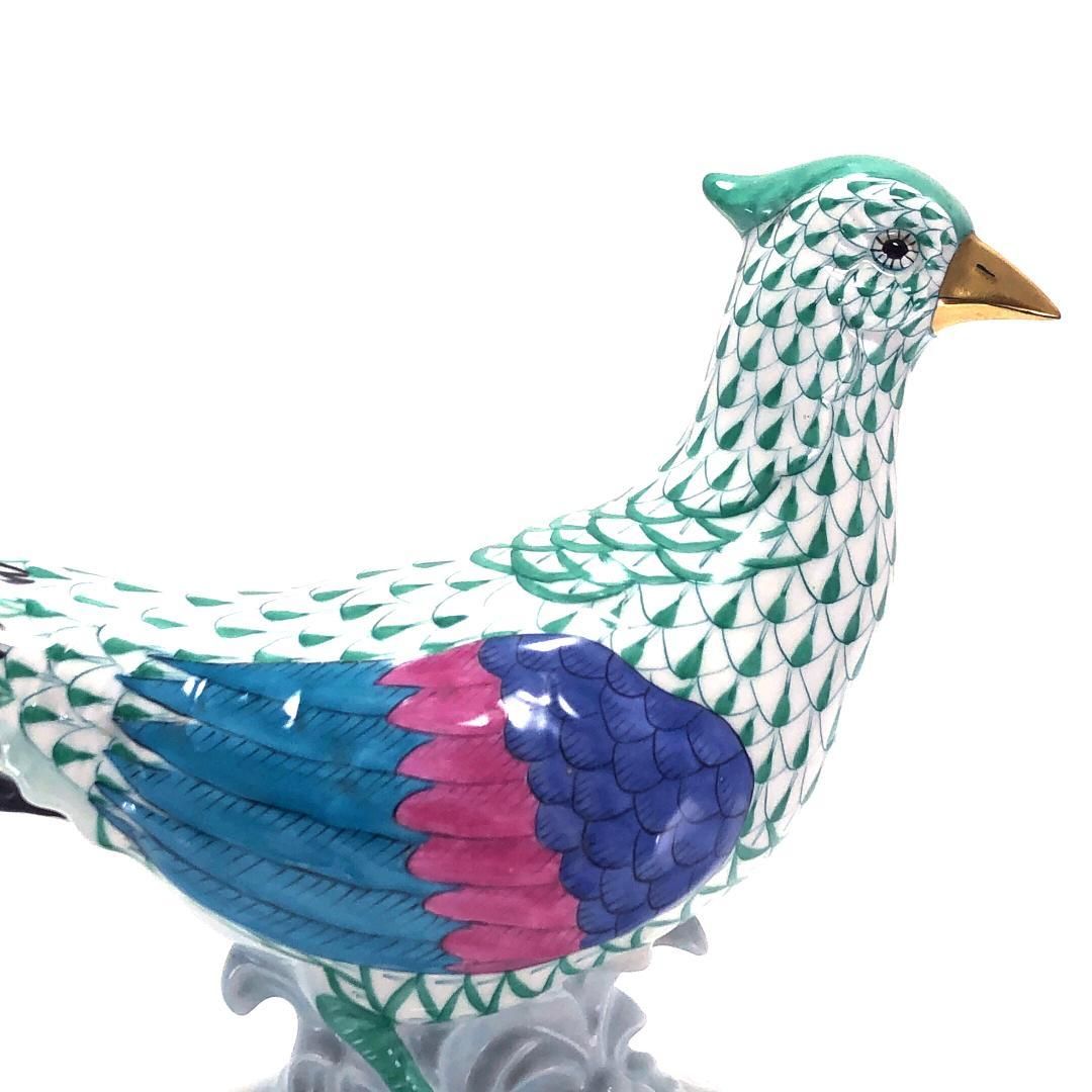 HEREND ヘレンド エカイユ グリーン 金彩 ピーコック 孔雀 フィギュリン 陶器 マルチカラー WWW_OLIVIERBERNSTEIN_COM