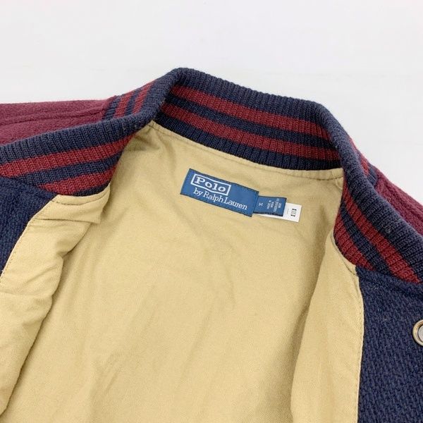 ポロラルフローレン スタジャン ウール レターマン ジャケット