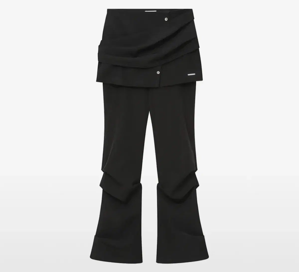 ミセキソウル ドレープ シャツ スカート パンツ セット 黒