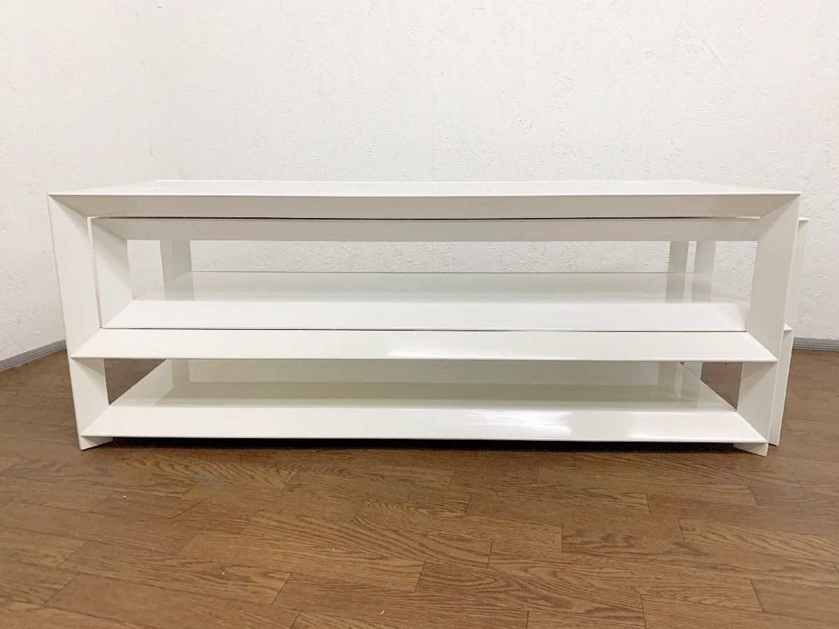 IDC大塚家具 KEN OKUYAMA テレビボード ウェッジE 120 ホワイト ローボード テレビ台 飾り台 伸縮式 家具 定価約11万円 貝1244