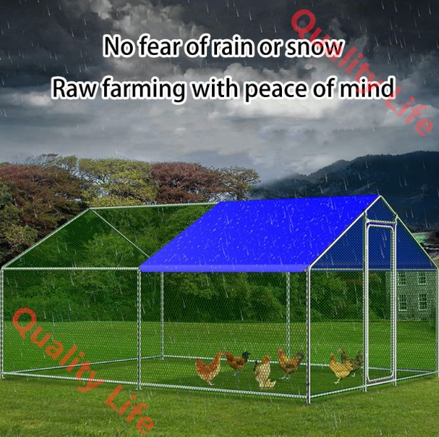 屋外鶏小屋 耐候性カバー付き金属製鶏小屋