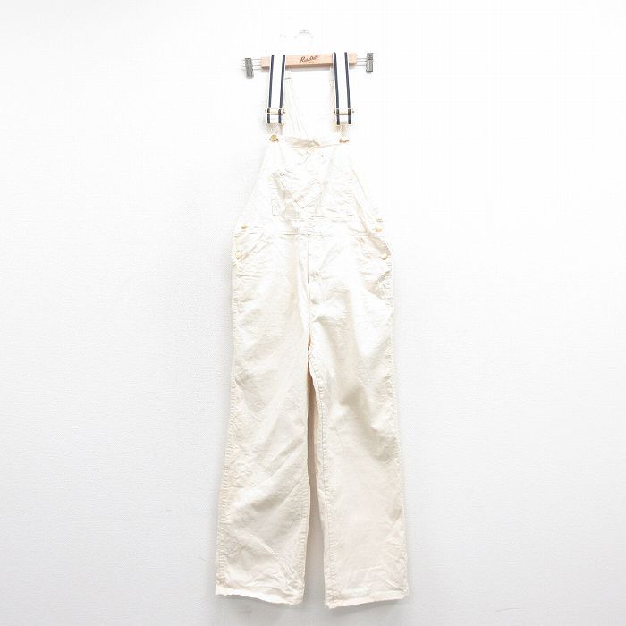 W34|古着 オーバーオール メンズ 80s コットン タロン 生成り 25sep20 ボトムス