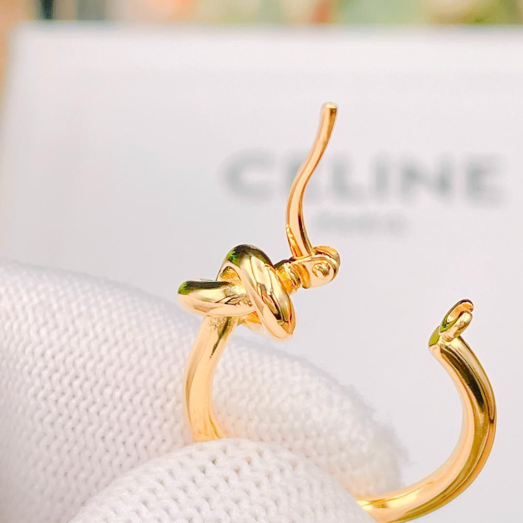 ノット ダブルフープ ⁄ ロジウムフィニッシュ ブラス - シルバー | CELINE